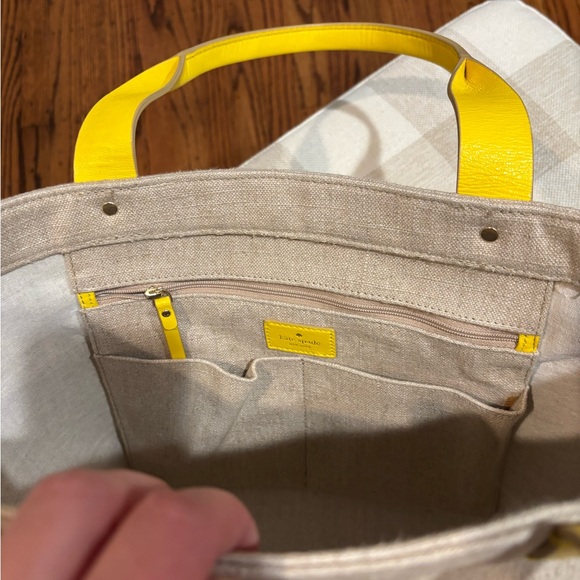 Kate Spade Vibrant Yellow and Neutral Tote - Picture 3 of 4